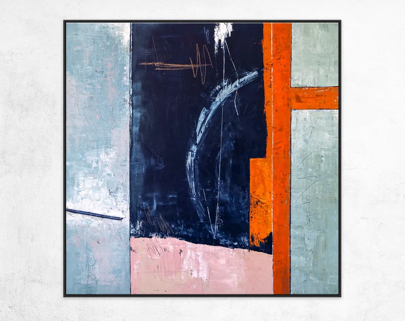 Vibrant Geometric Original Abstract Painting in Acrylic, Calmness Modern Large Canvas Wall Art | Composition A