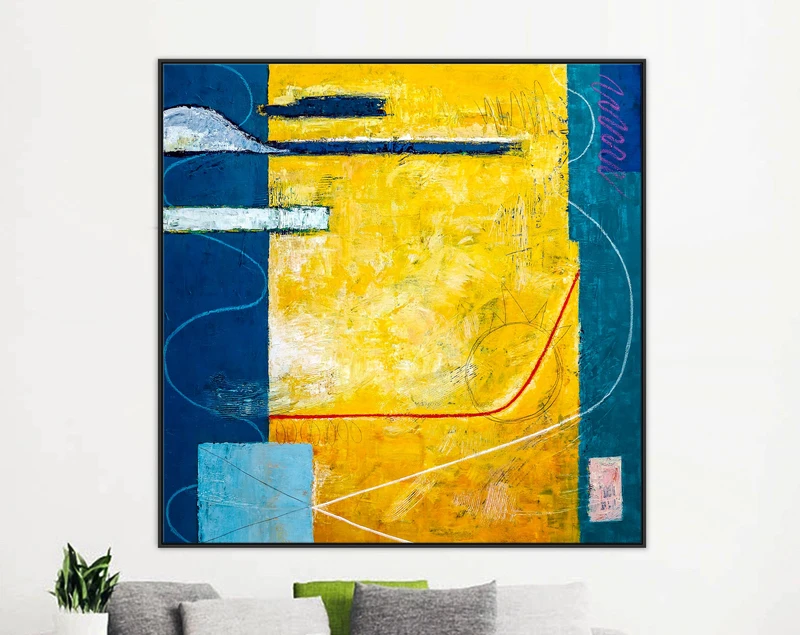 Vibrant Original Abstract Acrylic Painting for Contemporary Spaces, Large Expressionist Colorful Modern Canvas Art | Summer time