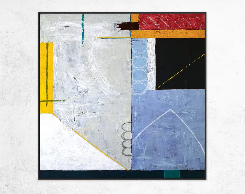 Geometric Abstract Original Acrylic Painting, Colorful Large Modern Wall Art for Contemporary Interiors | Shade