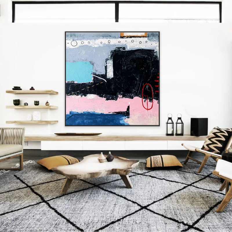 Large Original Abstract Acrylic Painting, Modern Colorful Canvas Wall Art Exploring Consciousness and the Quest for Liberation | The Exit II