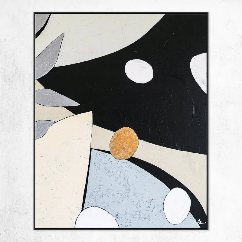 Modern Minimalist Abstract Original Acrylic Painting, Mysterious Moonlight in Contemporary Canvas Wall Art | Nacht