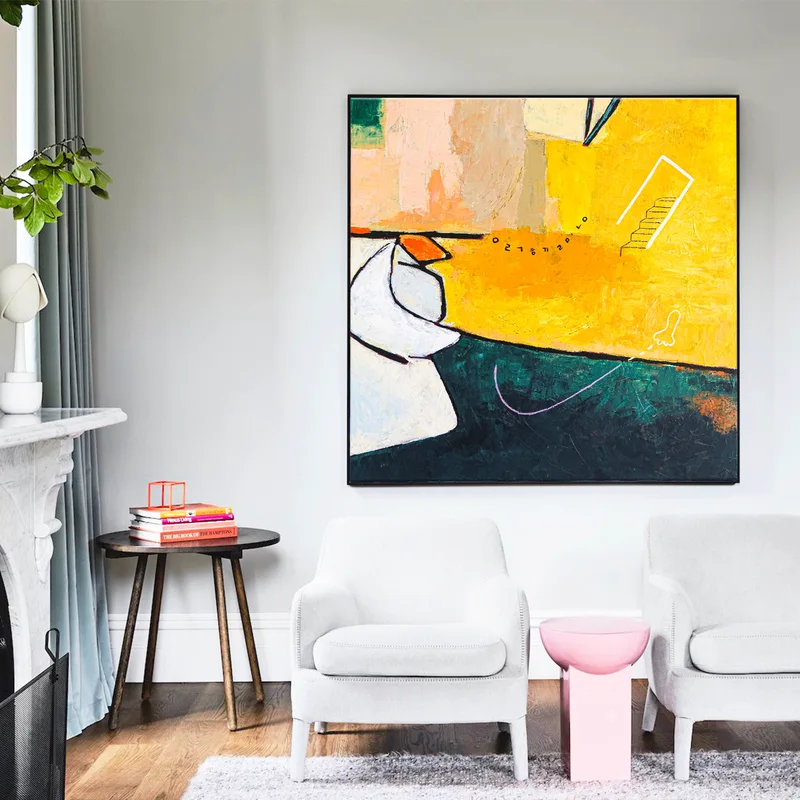 Surrealistic Abstract Original Painting, Large Acrylic Abstract Canvas Wall Art of Unraveling the Modern Paradise | Elysium