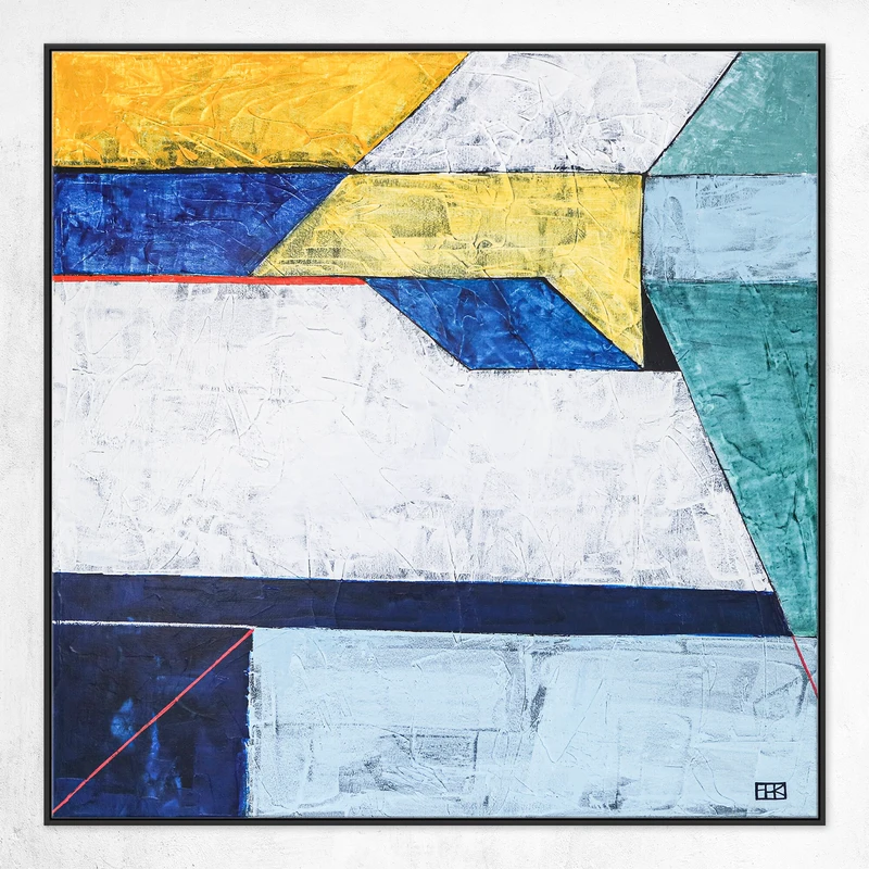 Colorful Emphasis in Modern Abstract Geometric Painting, Original Modern Canvas Wall Art | Abstract variation II