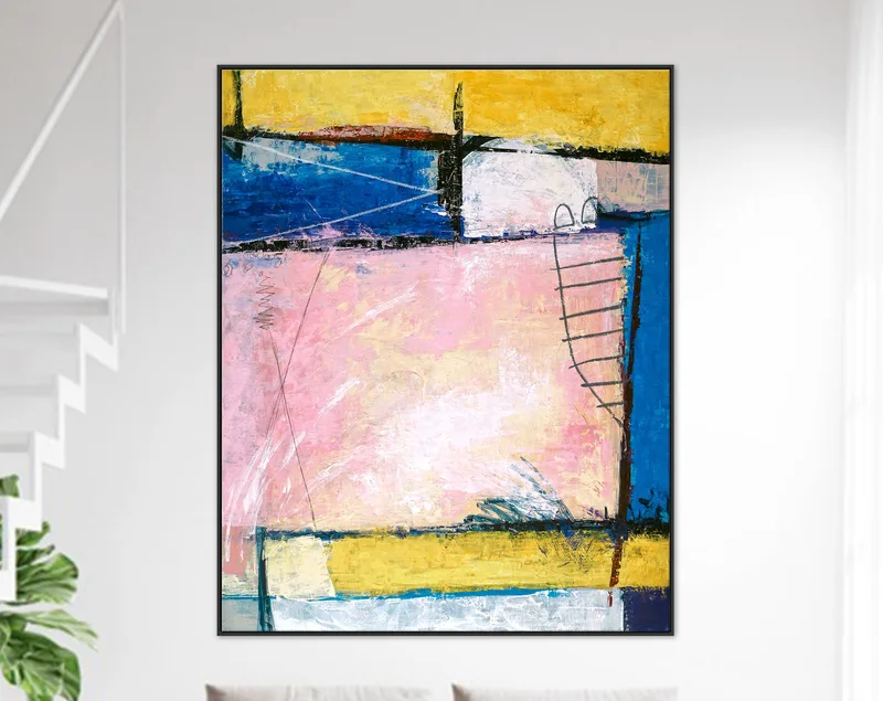 Colorful Original Modern Abstract Acrylic Painting, Large Canvas Wall Art, Offering a Vibrant Journey through Time | Hope