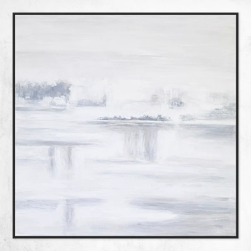 Minimalist White Abstract Painting Original, Black and White Modern Canvas Wall Art Inspired by Nature | White Abstract I