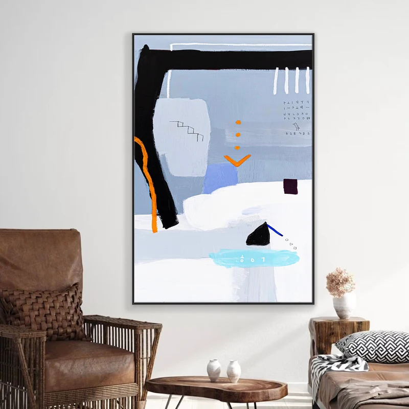 Original Acrylic Abstract Painting Reflecting Thoughts and Memories, Large Modern Canvas Wall Art | Shall We Take a Break Here I
