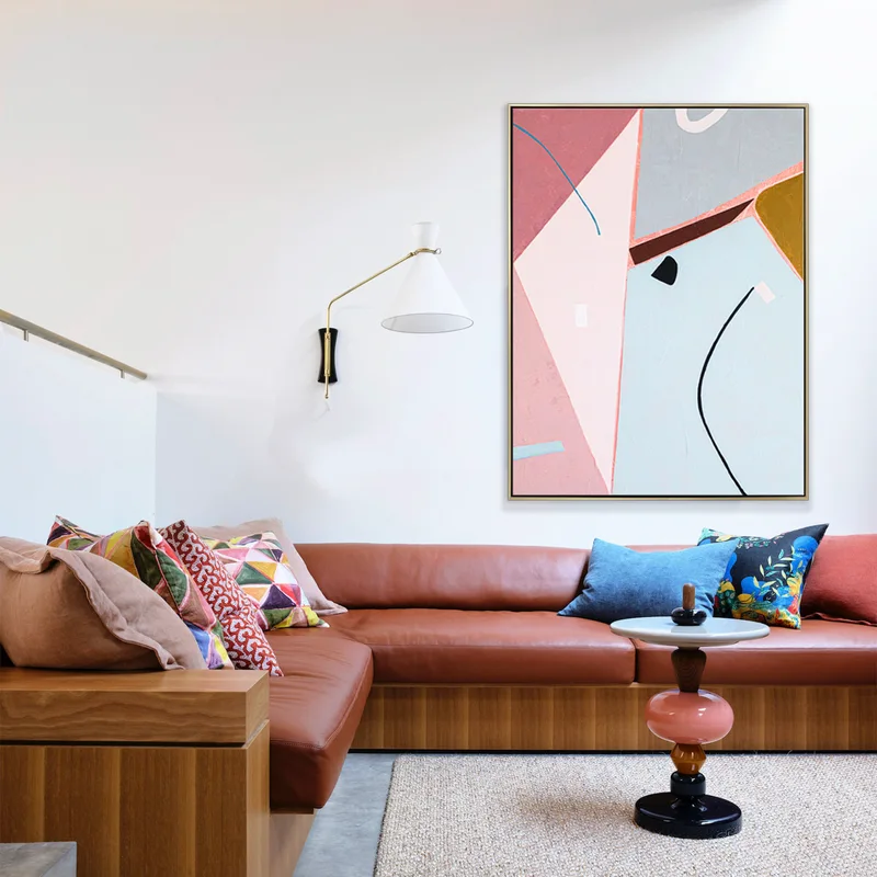 Minimalistic Expression Abstract Large Painting in Beautiful Colors, Original Canvas Wall Art in Contemporary Style | Romantic malfunction