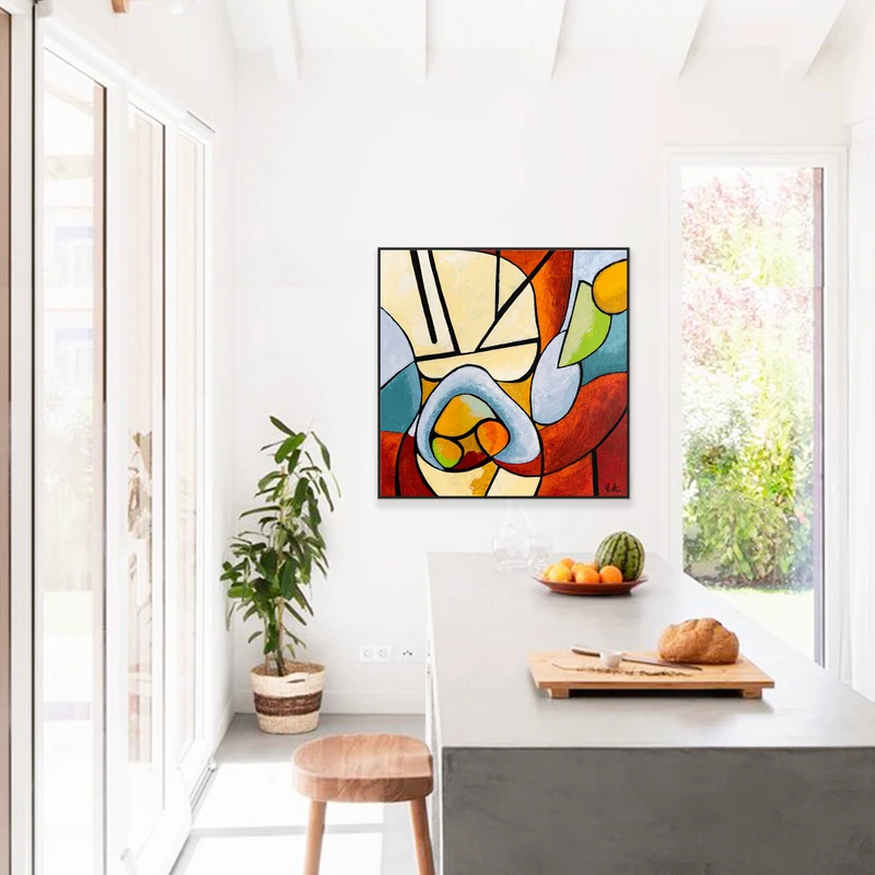 Original Expressionist Abstract Acrylic Painting, Colorful Large Modern Canvas Wall Art with Vibrant Colors | Still