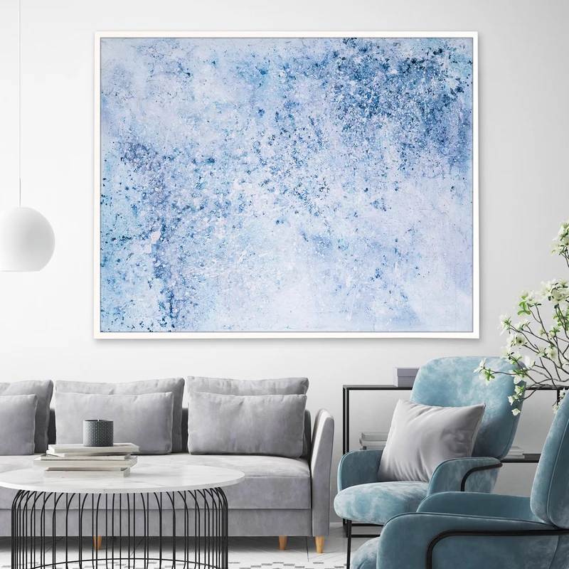Original Large Abstract Acrylic Painting Captivating Chaos of Cosmic Beauty, Blue Modern Canvas Wall Art | Milky way
