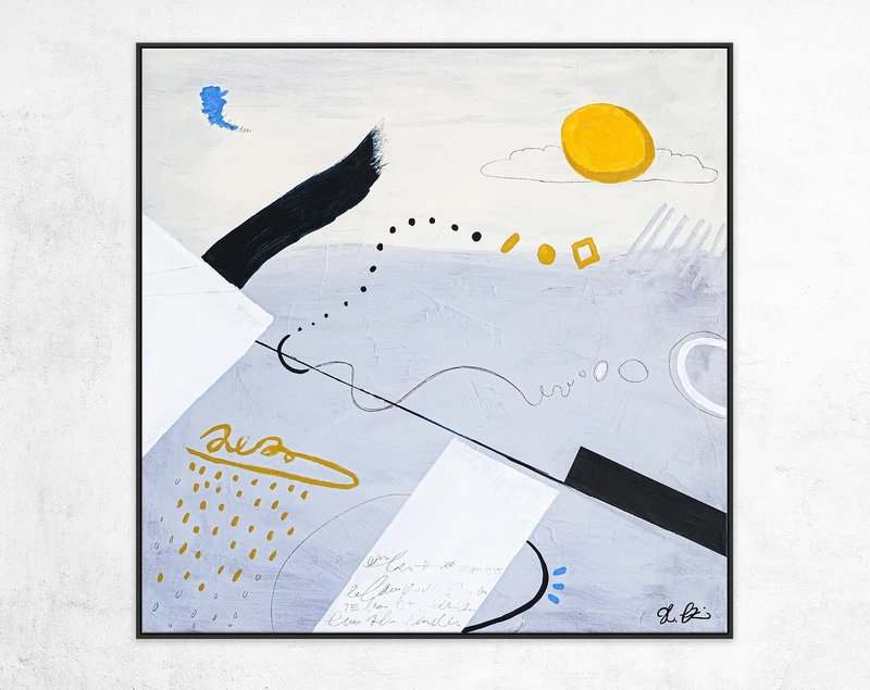 Harmonious Modern Abstract Acrylic Painting Original, Minimalist Simple Contemporary Canvas Wall Art | Diem