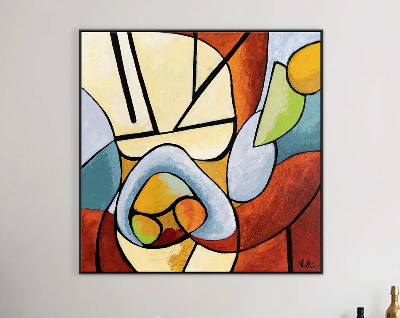 Original Expressionist Abstract Acrylic Painting, Colorful Large Modern Canvas Wall Art with Vibrant Colors | Still