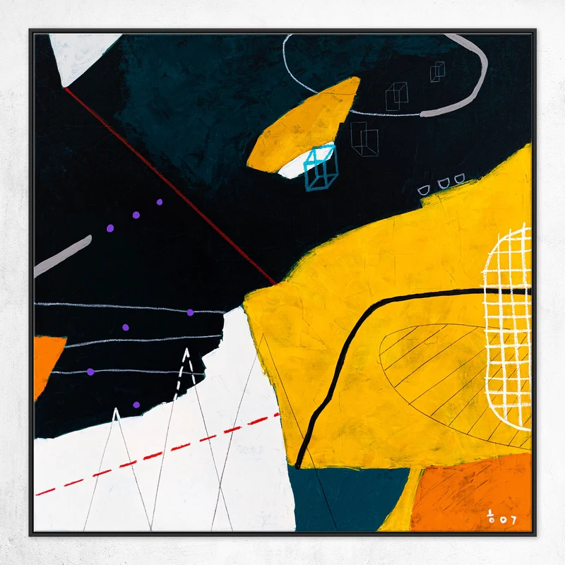 Captivating Large Original Abstract Colorful Painting in Acrylic, Blue and Yellow Modern Canvas Wall Art | Swati