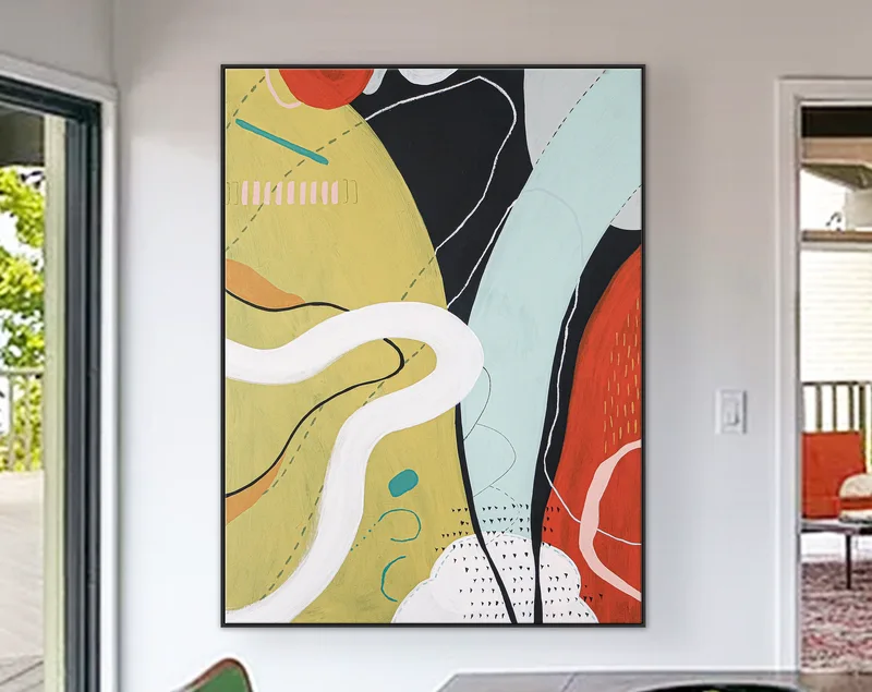Unveiling an Old Story Through Modern Original Abstract Acrylic Painting, Contemporary Colorful Canvas Wall Art | Iyagi