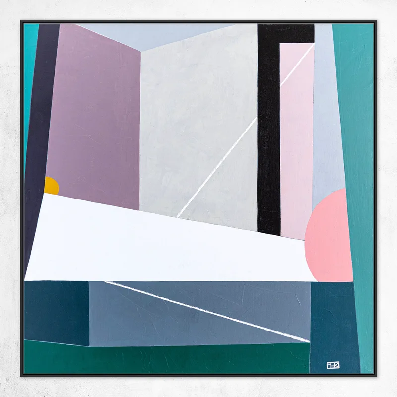 Mid-century Large Abstract Painting Original, Serene and Delightful Modern Canvas Wall Art | Stumm