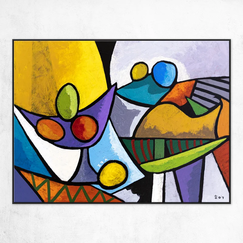 Bold Colorful Original Abstract Painting, Contemporary Style Modern Canvas Wall Art with Bright Colors | Still - Dul
