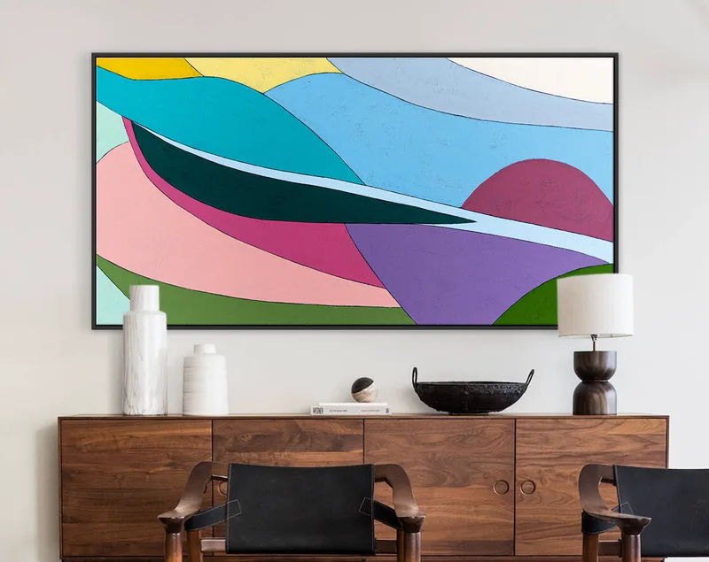 Minimalist Original Abstract Acrylic Painting Capturing the Essence of Wind, Large Modern Canvas Wall Art | Aella