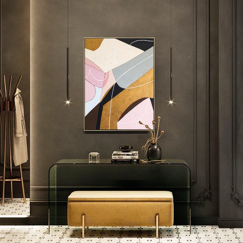 Captivating Original Abstract Acrylic Painting of Opulence and Tranquility, Large Modern Canvas Wall Art with Acrylic - Lux