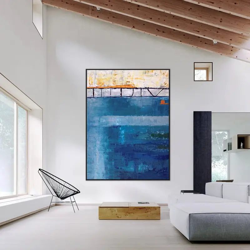Modern Blue Abstract Original Acrylic Painting, Large Contemporary Canvas Wall Art of the Ebb & Flow of Life | Passage