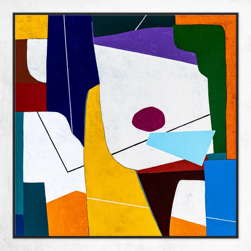 Geometric Original Abstract Colorful Painting, Contemporary Modern Canvas Wall Art for Living Room | The