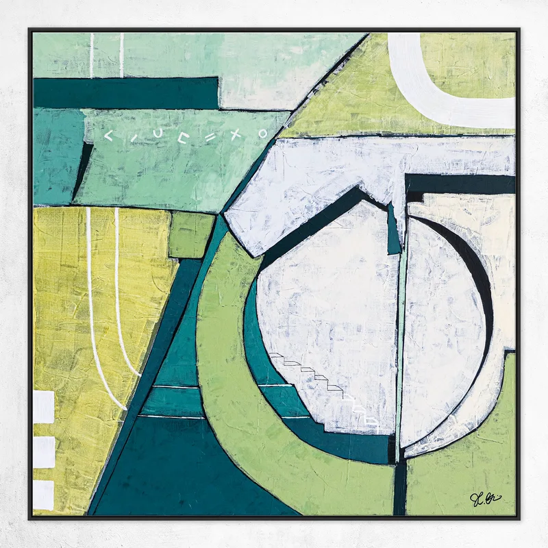 Comprehensive Abstract Green painting, Original Large Canvas Wall Art Inspired by Spring, Song, and Childhood | In toto