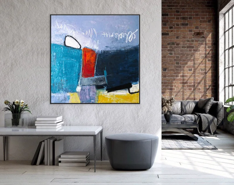Light & Energy in Original Abstract Acrylic Painting, Large Contemporary Modern Canvas Colorful Wall Art | Mediate