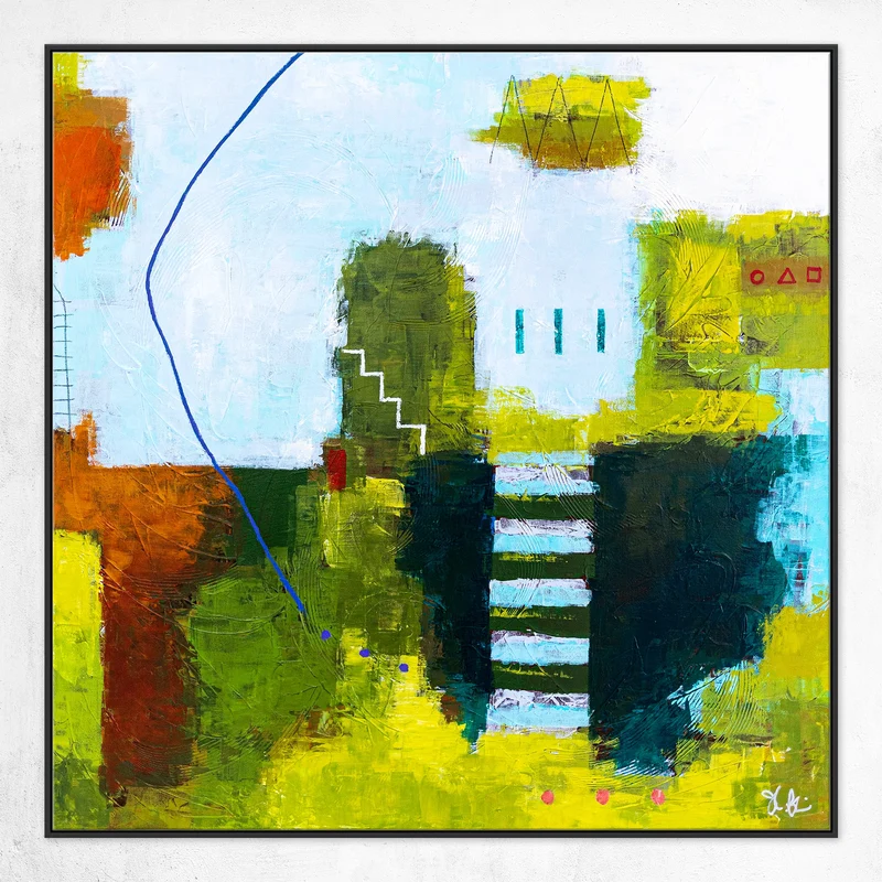 Contemporary Original Abstract Green Painting, Peaceful Modern Canvas Wall Art with Tranquil Olive Hues | Olive