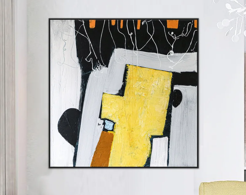 Playful Large Original Abstract Acrylic Painting, Colorful Modern Canvas Wall Art of Childhood Memories | Nostalgia