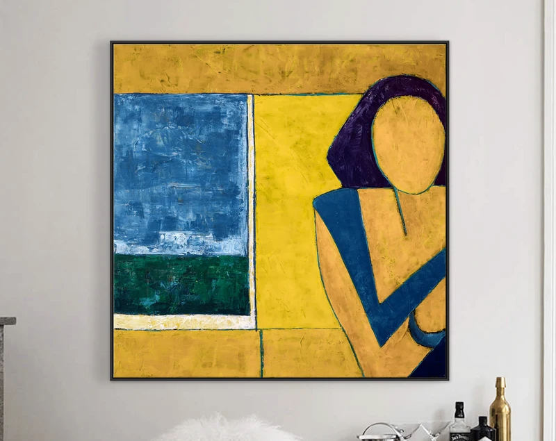 Figurative Original Abstract Acrylic Painting, Modern Contemporary Canvas Wall Art of Portray the Essence of a Woman | She is