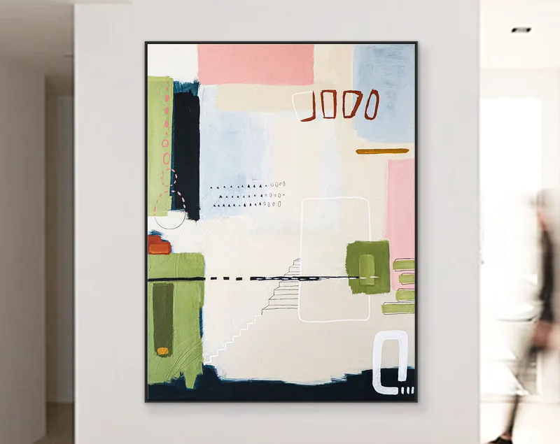 Poetic Symphony of Large Abstract Original Acrylic Painting, Contemporary Modern Colorful Canvas Wall Art | Carmen
