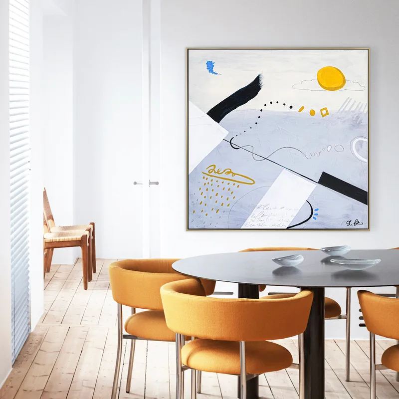 Harmonious Modern Abstract Acrylic Painting Original, Minimalist Simple Contemporary Canvas Wall Art | Diem