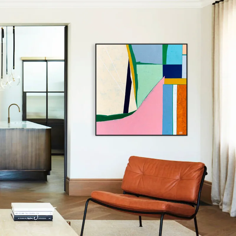 Painting on Canvas Wall Art, Abstract Large Original Modern Colorful Acrylic & Oil Painting, Minimalist Wall Art - Purity