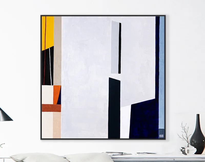 Original Abstract Paintings of Simple Composition, Geometric Minimalism Modern Canvas Wall Art | Komp