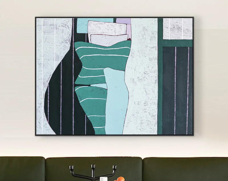 Captivating Green-themed Abstract Original Acrylic Painting, Large Contemporary Modern Decorative Canvas Wall Art | Enigma