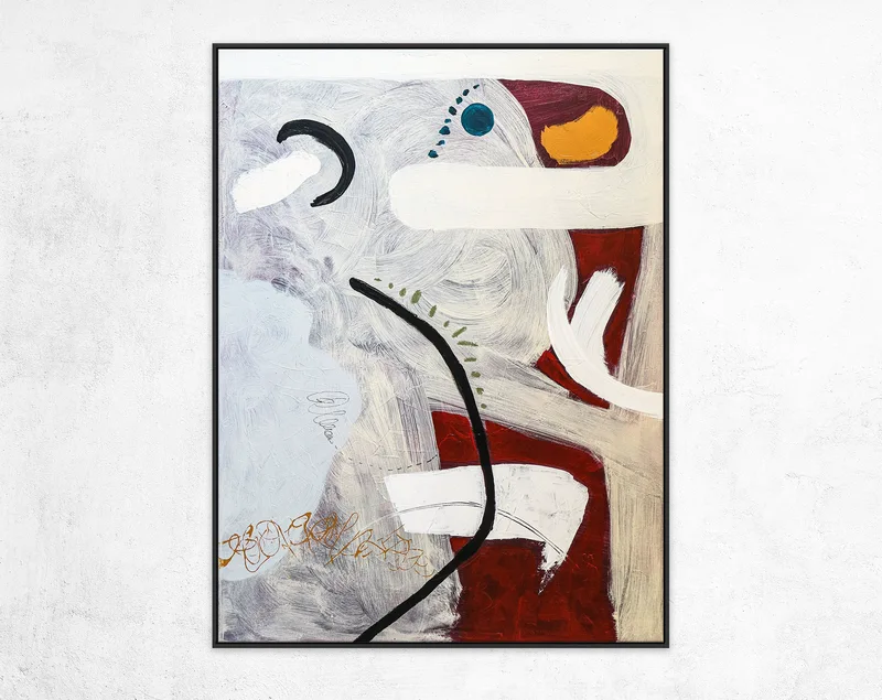 Playful Abstract Original Acrylic Painting Infused with Bright Imagery, Modern Canvas Wall Art | Lean on by chance
