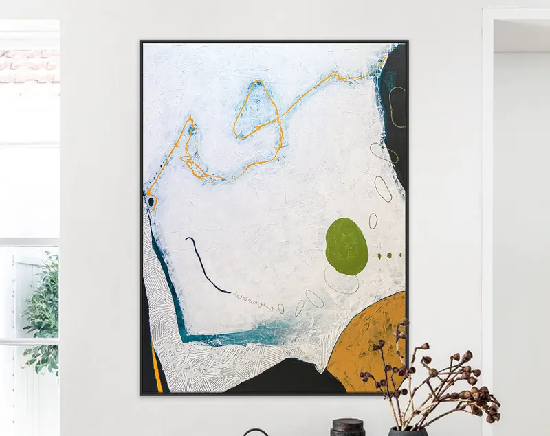 Surreal Dreams in Minimalist Modern Original Abstract Acrylic Painting, Large Calm & Peaceful Canvas Wall Art | Ambulo
