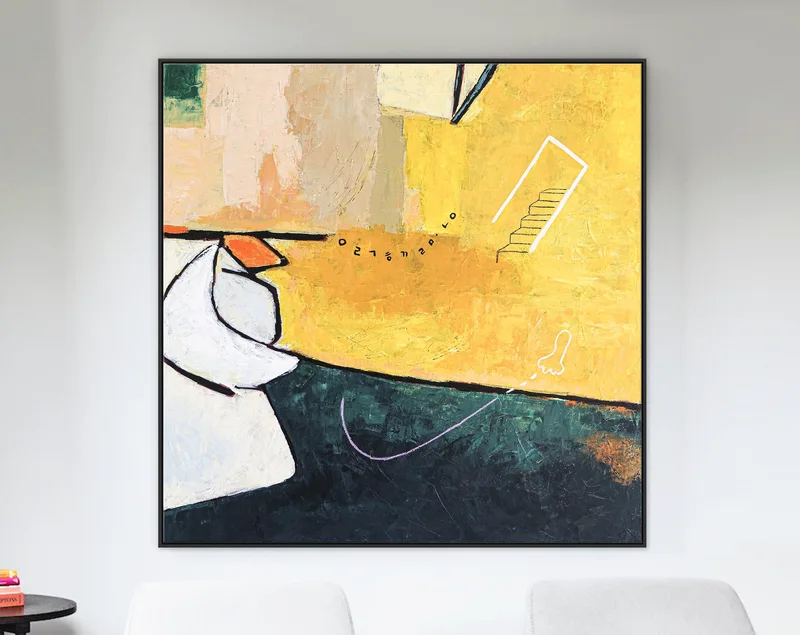 Surrealistic Abstract Original Painting, Large Acrylic Abstract Canvas Wall Art of Unraveling the Modern Paradise | Elysium