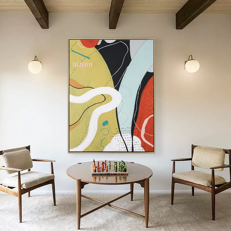 Unveiling an Old Story Through Modern Original Abstract Acrylic Painting, Contemporary Colorful Canvas Wall Art | Iyagi