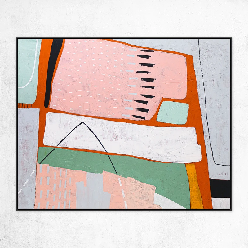 Vibrant Modern Abstract Original Acrylic Painting, Colorful Canvas Wall Art Infusing Spaces with Lively Energy | Edith