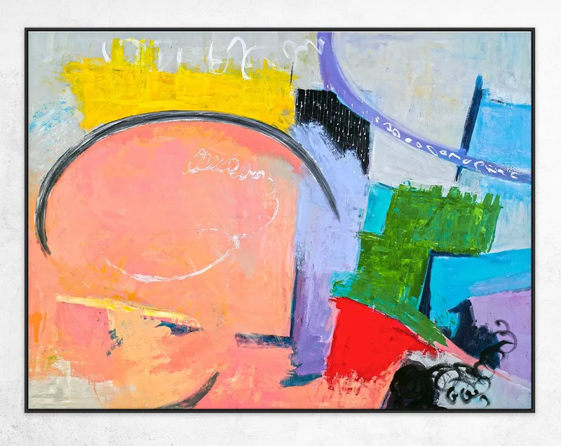 Playful & Colorful Original Modern Abstract Painting in Acrylic, Large Contemporary Canvas Wall Art | Woodbury