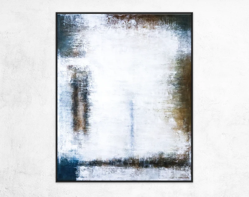 Dynamic Interplay of Patience & Time in Modern Abstract Original Acrylic Painting, Large Canvas Wall Art | Waiting
