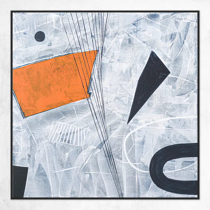 Original Large Abstract Acrylic Painting with Pictorial Elements, Minimalistic Contemporary Modern Canvas Wall Art | Lethe