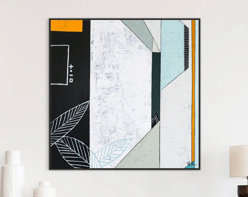 Peaceful Geometric Abstract Painting, Modern and Clean Canvas Wall Art for Living Room or Office | Code 32