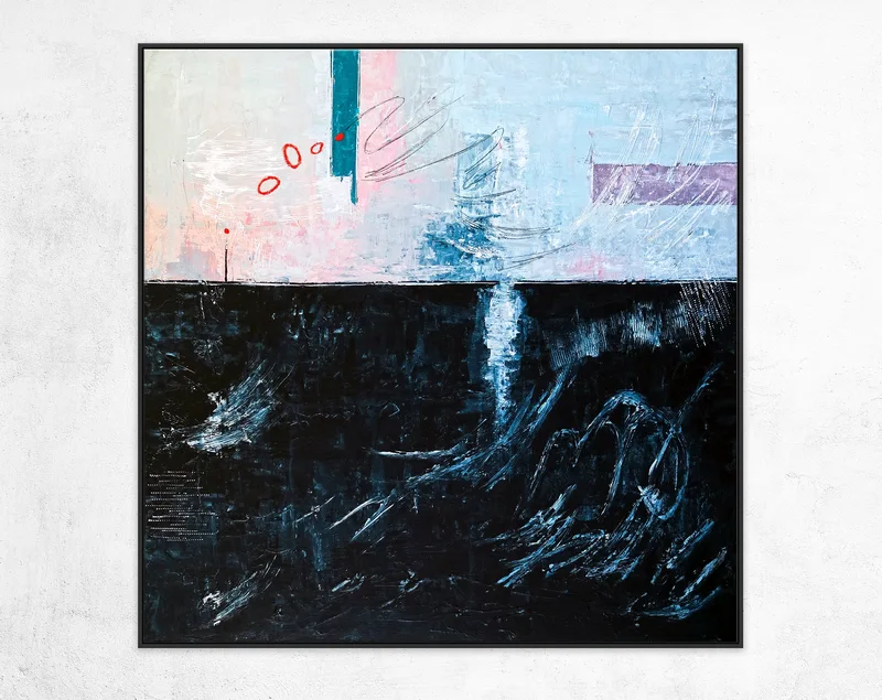 Imaginative Original Abstract Acrylic Painting, Large Colorful Modern Canvas Wall Art of Southern Reaches | The South