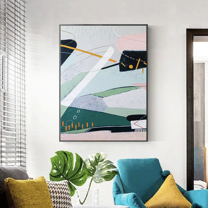 Dreamy Mindscape Expressed Abstract Original Acrylic Painting, Soft-Hued Large Contemporary Modern Canvas Wall Art | Bilder