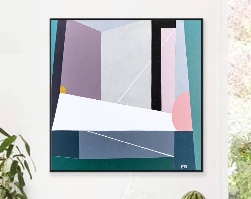 Mid-century Large Abstract Painting Original, Serene and Delightful Modern Canvas Wall Art | Stumm