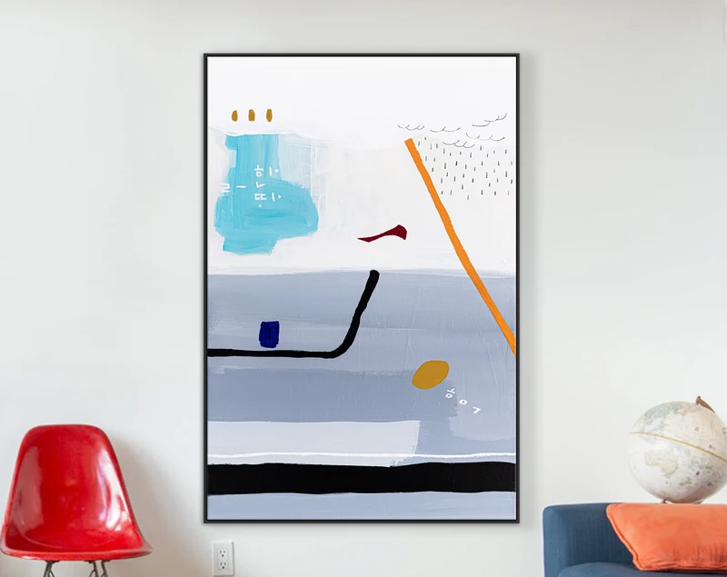 Original Acrylic Abstract Painting Reflecting Thoughts and Memories, Large Modern Canvas Wall Art | Shall We Take a Break Here II