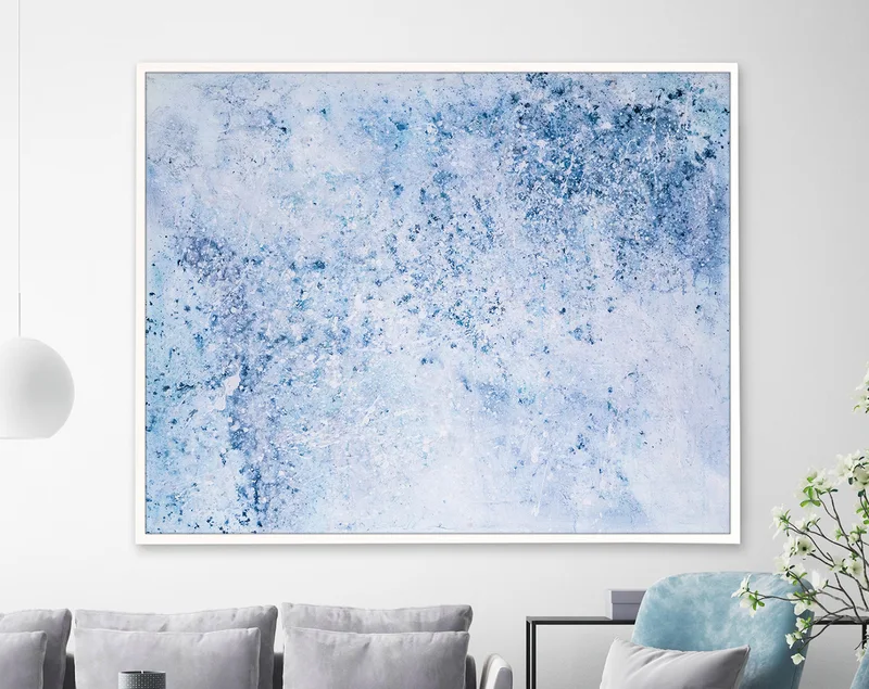 Original Large Abstract Acrylic Painting Captivating Chaos of Cosmic Beauty, Blue Modern Canvas Wall Art | Milky way