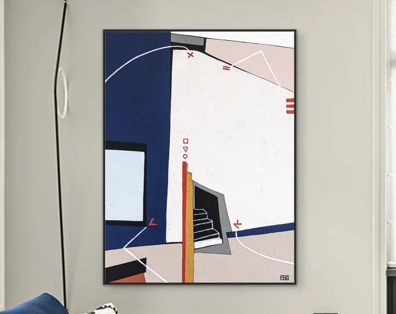 Sophisticated Geometric Abstract Painting, Modern Canvas Wall Art for Your Living Room and Office | Fore