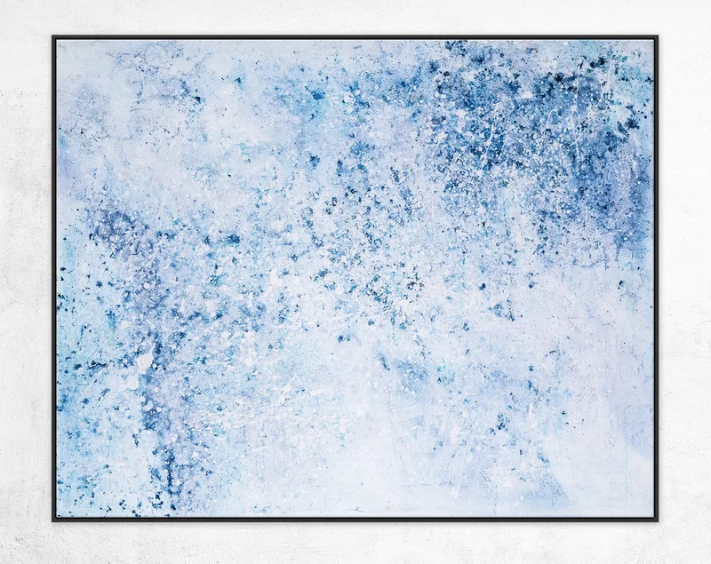 Original Large Abstract Acrylic Painting Captivating Chaos of Cosmic Beauty, Blue Modern Canvas Wall Art | Milky way