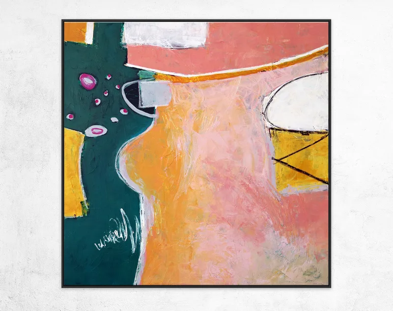 Original Abstract Acrylic Painting, Large Colorful Modern Canvas Wall Art Filled with Expressive Marks and Shapes | Magician's table